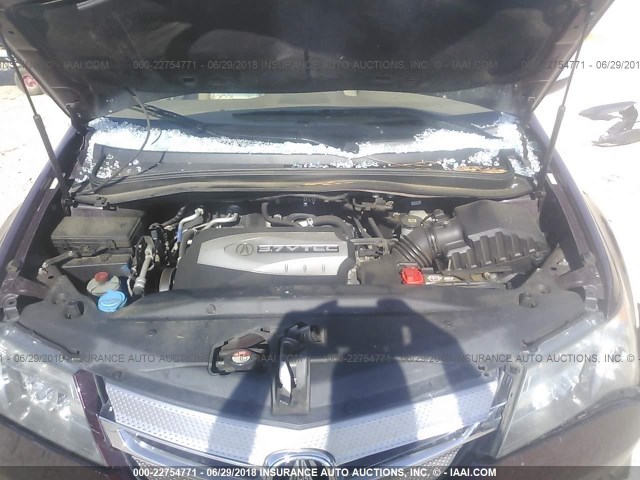 2HNYD28448H515904 - 2008 ACURA MDX TECHNOLOGY BURGUNDY photo 10