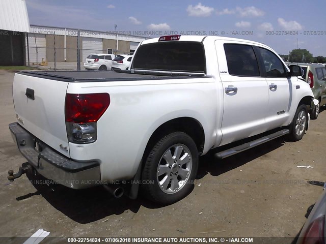 5TBDV58117S475718 - 2007 TOYOTA TUNDRA CREWMAX LIMITED WHITE photo 4