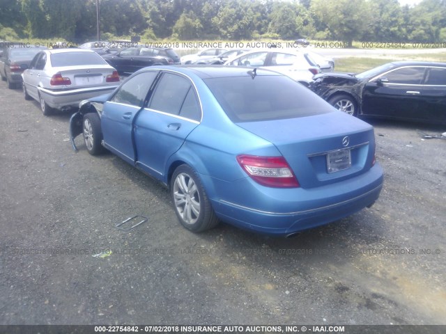 WDDGF81X98F117436 - 2008 MERCEDES-BENZ C 300 4MATIC BLUE photo 3