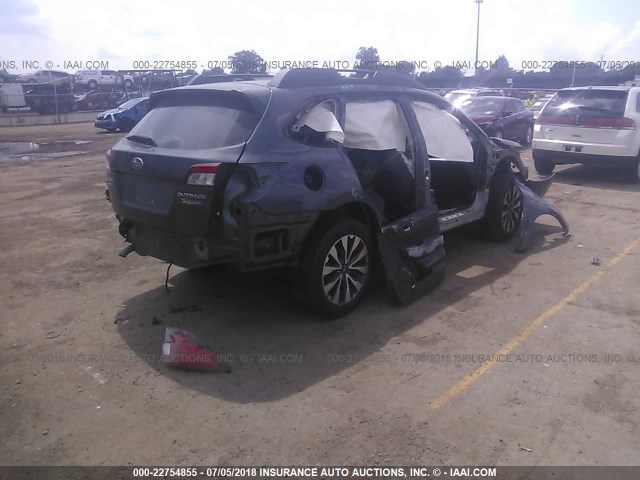 4S4BSBNC9F3324939 - 2015 SUBARU OUTBACK 2.5I LIMITED GRAY photo 4