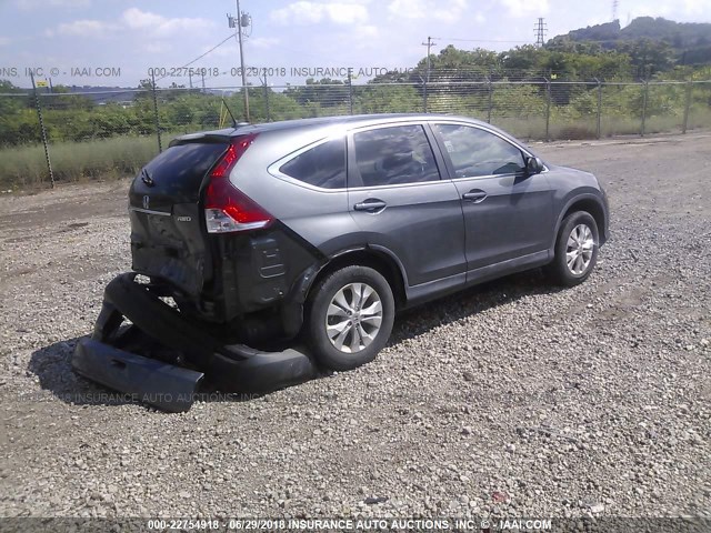 2HKRM4H7XEH601818 - 2014 HONDA CR-V EXL GRAY photo 4