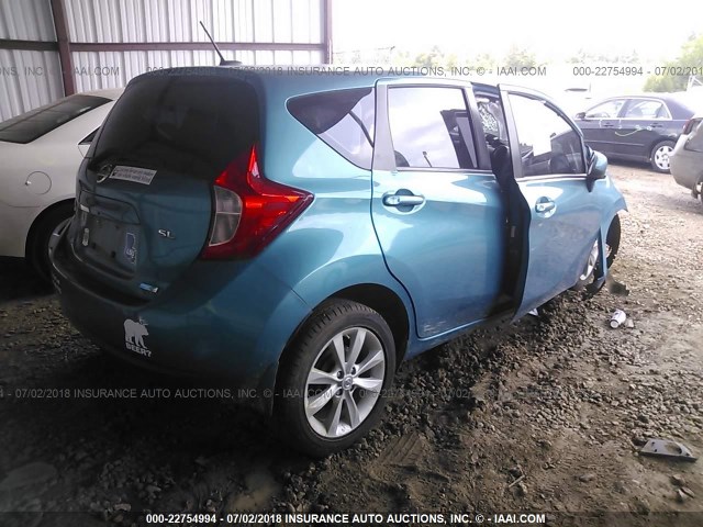 3N1CE2CP9EL355460 - 2014 NISSAN VERSA NOTE S/S PLUS/SV/SL Light Blue photo 4