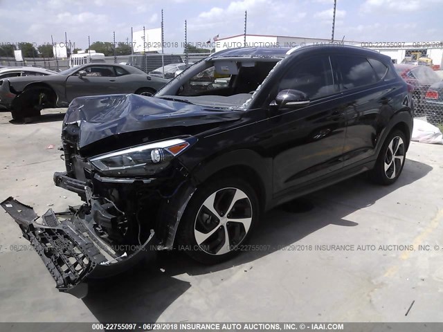 KM8J33A24GU137034 - 2016 HYUNDAI TUCSON LIMITED/SPORT AND ECO/SE BLACK photo 2