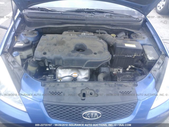 KNADE123376200004 - 2007 KIA RIO LX/SX BLUE photo 10