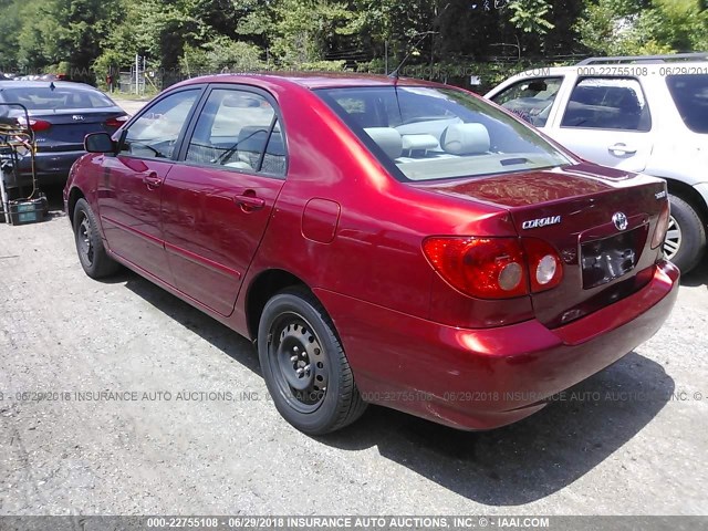 2T1BR32E78C911291 - 2008 TOYOTA COROLLA CE/LE/S RED photo 3