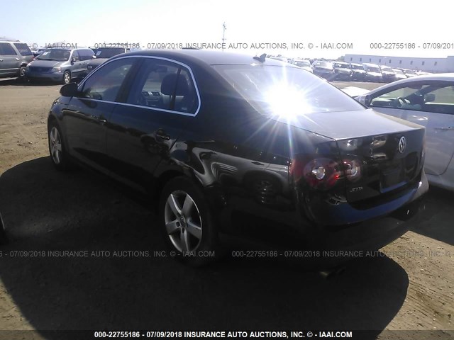 3VWRZ71K38M061791 - 2008 VOLKSWAGEN JETTA SE/SEL BLACK photo 3