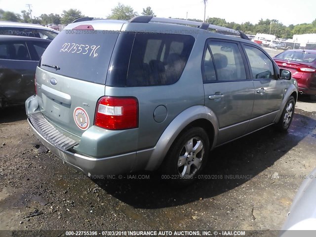 1FMDK05166GA49454 - 2006 FORD FREESTYLE SEL GREEN photo 4