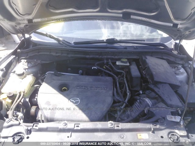 JM1BL1SF0A1226154 - 2010 MAZDA 3 I SILVER photo 10