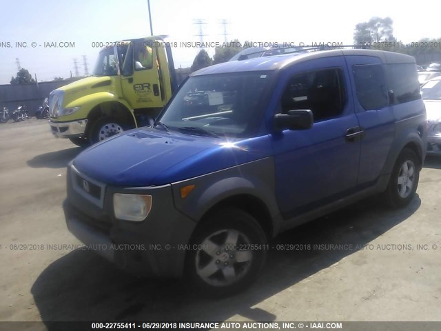 5J6YH285X4L011562 - 2004 HONDA ELEMENT EX BLUE photo 2