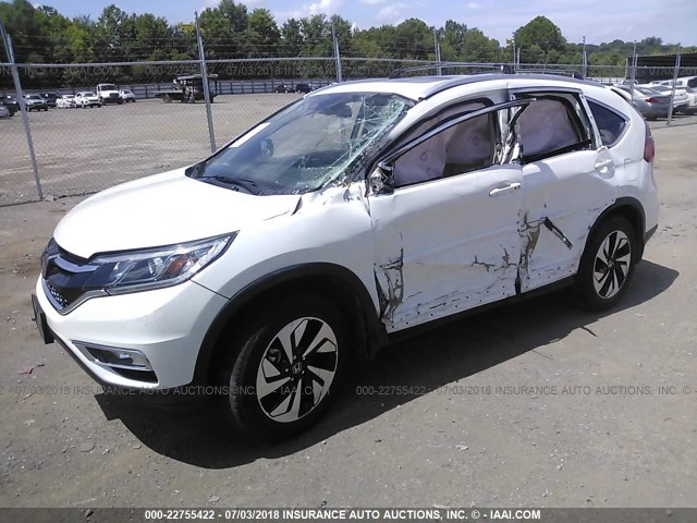 5J6RM4H93GL065109 - 2016 HONDA CR-V TOURING WHITE photo 2