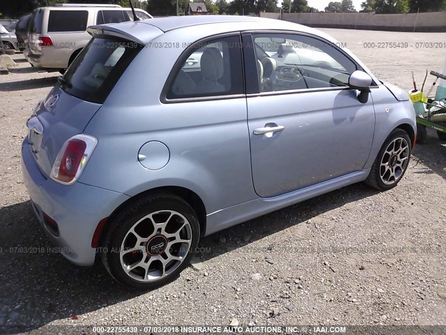 3C3CFFBR2FT580829 - 2015 FIAT 500 SPORT BLUE photo 4