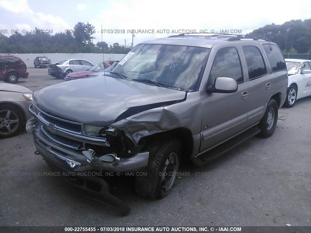 1GNEK13T61J130542 - 2001 CHEVROLET TAHOE K1500 TAN photo 2