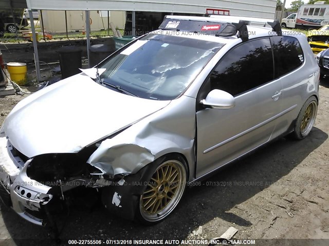 WVWEV71K46W105162 - 2006 VOLKSWAGEN NEW GTI SILVER photo 2