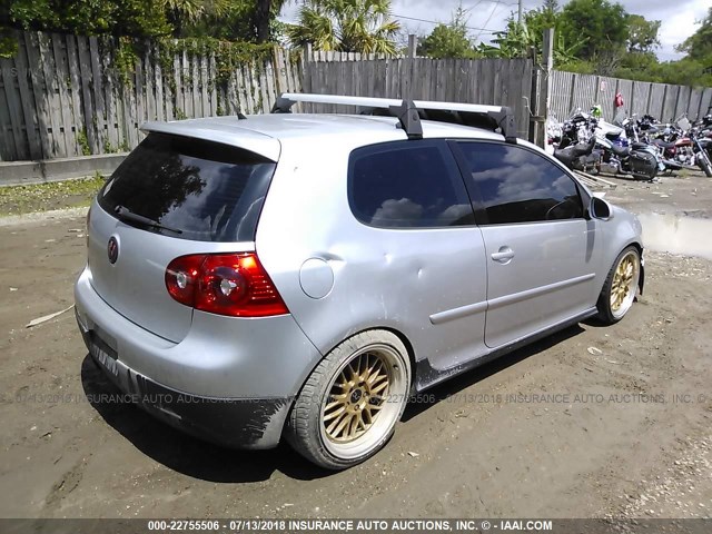 WVWEV71K46W105162 - 2006 VOLKSWAGEN NEW GTI SILVER photo 4