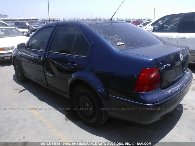 3VWSE69MX3M169525 - 2003 VOLKSWAGEN JETTA GLS 蓝色 照片 3