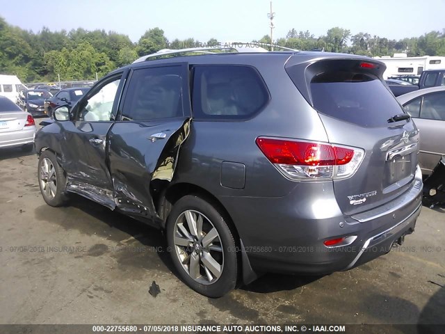 5N1AR2MM4FC708760 - 2015 NISSAN PATHFINDER S/SV/SL/PLATINUM 灰色 照片 3