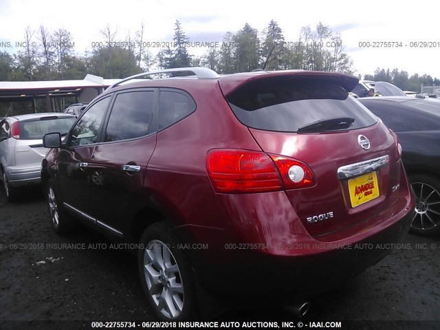 JN8AS5MV7BW281011 - 2011 NISSAN ROGUE S/SV/KROM RED photo 3