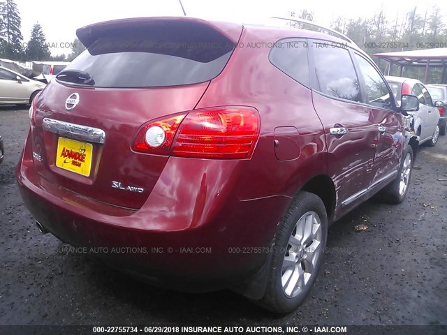 JN8AS5MV7BW281011 - 2011 NISSAN ROGUE S/SV/KROM RED photo 4