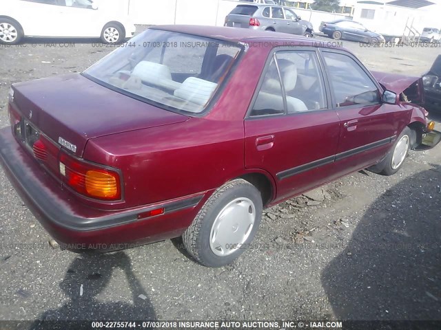 JM1BG2263N0504857 - 1992 MAZDA PROTEGE LX RED photo 4