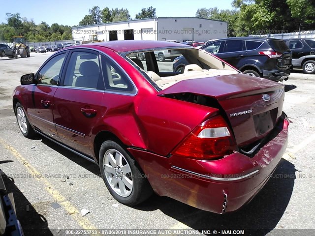 1FAFP24176G146597 - 2006 FORD FIVE HUNDRED SEL RED photo 3