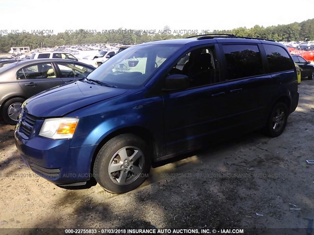 2D4RN3D17AR390196 - 2010 DODGE GRAND CARAVAN HERO BLUE photo 2