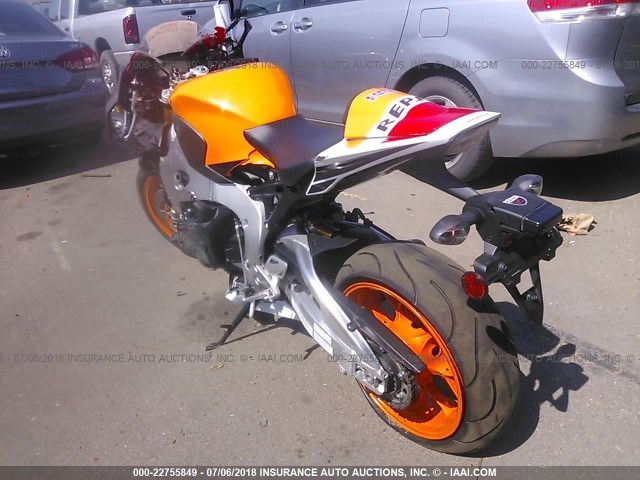 JH2SC5968GK500076 - 2016 HONDA CBR1000 S ORANGE photo 3