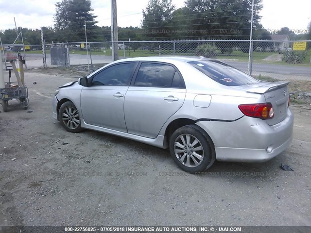 1NXBU40E19Z060774 - 2009 TOYOTA COROLLA S/LE/XLE SILVER photo 3