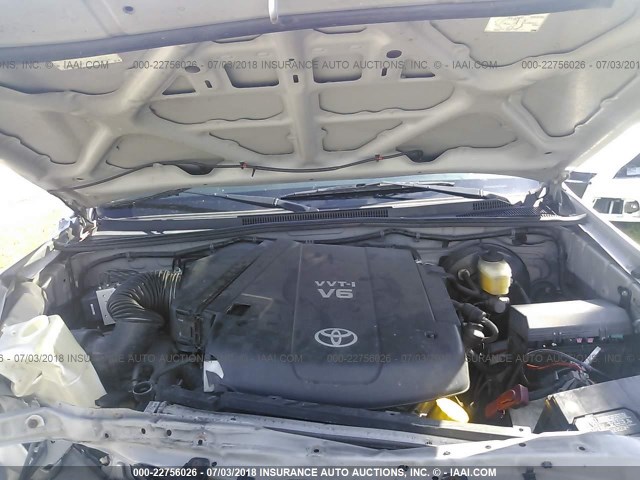 5TETU62N08Z488763 - 2008 TOYOTA TACOMA PRERUNNER ACCESS CAB SILVER photo 10