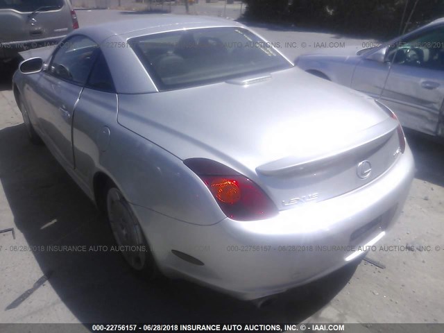 JTHFN48Y430044728 - 2003 LEXUS SC 430 SILVER photo 3