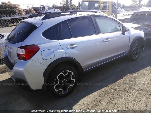 JF2GPACC5E8284127 - 2014 SUBARU XV CROSSTREK 2.0 PREMIUM SILVER photo 4