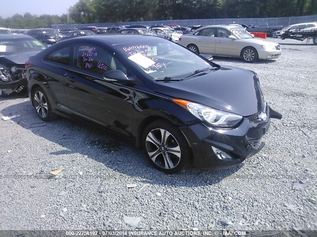 KMHDH6AE8DU014925 - 2013 HYUNDAI ELANTRA COUPE GS/SE BLACK photo 1