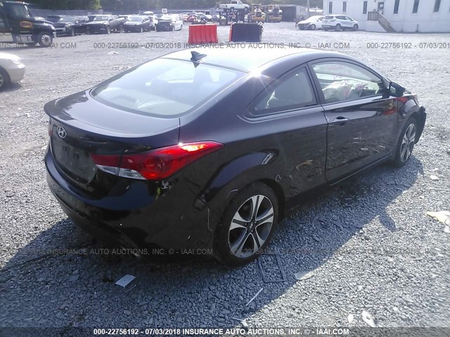 KMHDH6AE8DU014925 - 2013 HYUNDAI ELANTRA COUPE GS/SE BLACK photo 4