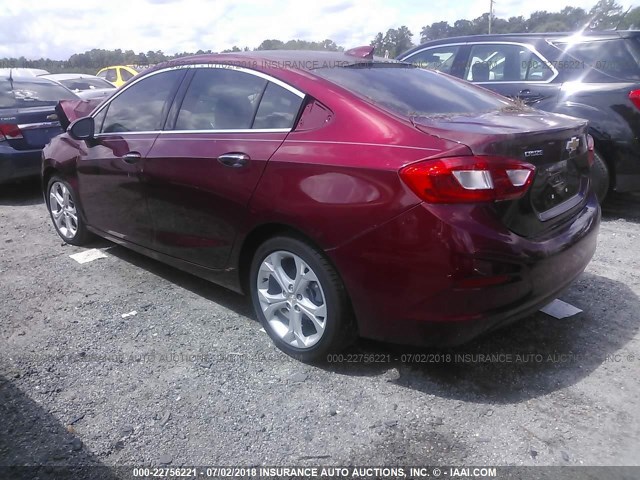 1G1BG5SM9G7247013 - 2016 CHEVROLET CRUZE PREMIER MAROON photo 3