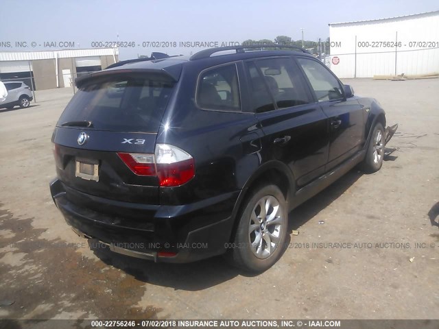 WBXPC93419WJ26860 - 2009 BMW X3 XDRIVE30I BLUE photo 4