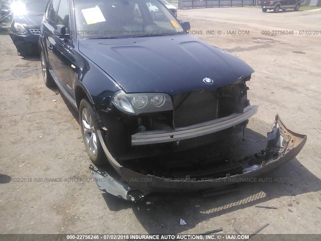 WBXPC93419WJ26860 - 2009 BMW X3 XDRIVE30I BLUE photo 6