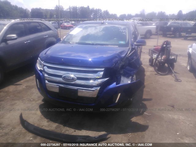 2FMDK4KC5EBB16242 - 2014 FORD EDGE LIMITED BLUE photo 6