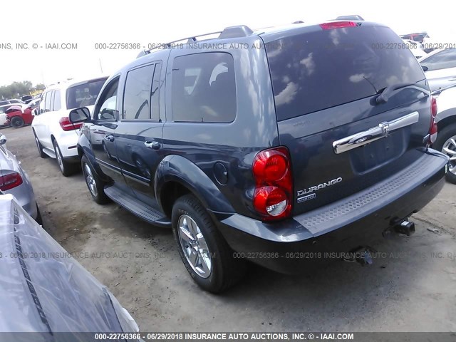 1D8HD582X8F138195 - 2008 DODGE DURANGO LIMITED GRAY photo 3