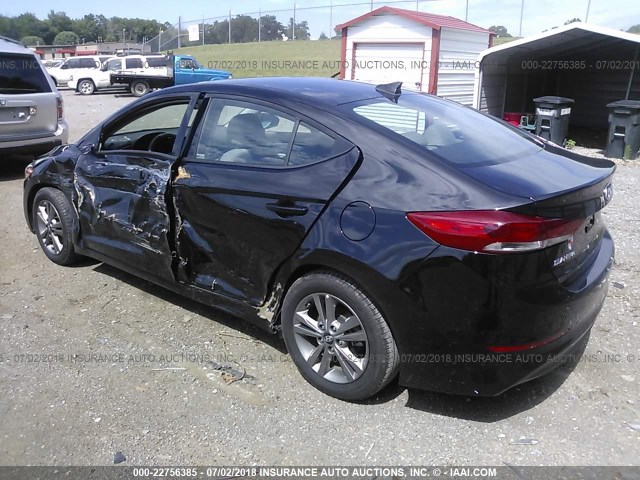 5NPD84LF7JH280800 - 2018 HYUNDAI ELANTRA SEL/VALUE/LIMITED BLACK photo 3