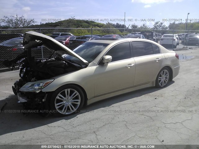 KMHGC4DD4CU170879 - 2012 HYUNDAI GENESIS 3.8L TAN photo 2