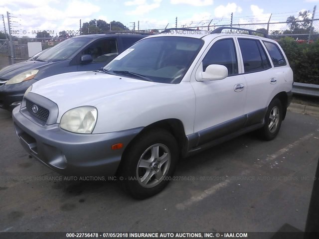 KM8SC13E13U552080 - 2003 HYUNDAI SANTA FE GLS/LX WHITE photo 2