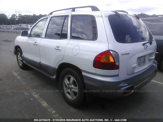 KM8SC13E13U552080 - 2003 HYUNDAI SANTA FE GLS/LX WHITE photo 3