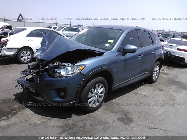 JM3KE4CY9E0403637 - 2014 MAZDA CX-5 TOURING BLUE photo 2