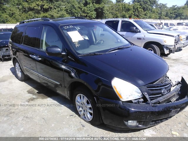 KNDMH4C31A6326525 - 2010 KIA SEDONA EX BLACK photo 1