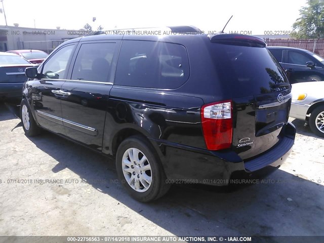 KNDMH4C31A6326525 - 2010 KIA SEDONA EX BLACK photo 3