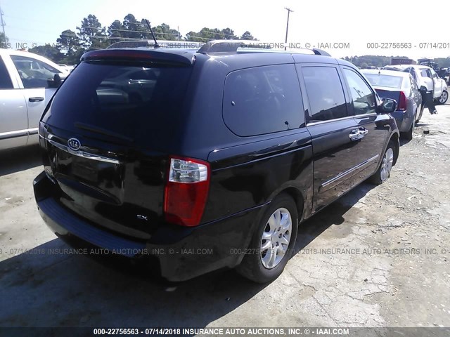 KNDMH4C31A6326525 - 2010 KIA SEDONA EX BLACK photo 4