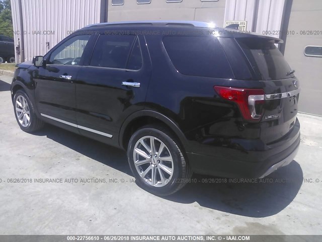 1FM5K8F85HGC93954 - 2017 FORD EXPLORER LIMITED შავი ფოტო 3