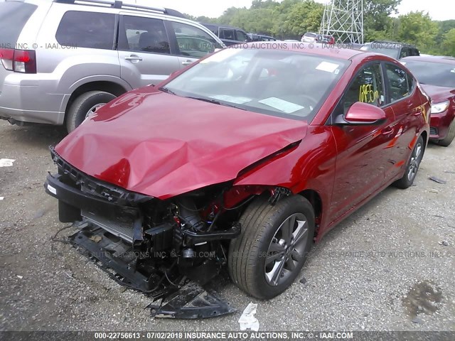 5NPD84LF3JH316370 - 2018 HYUNDAI ELANTRA SEL/VALUE/LIMITED RED photo 2