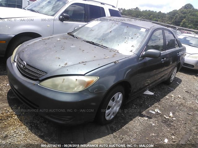 4T1BE32K42U585134 - 2002 TOYOTA CAMRY LE/XLE/SE მწვანე ფოტო 2