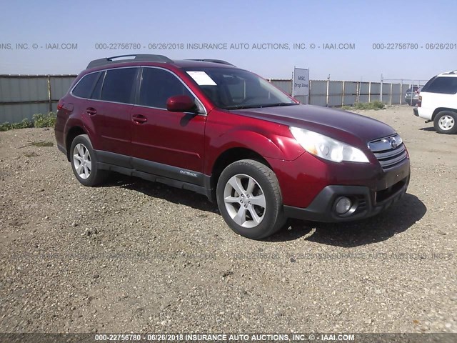 4S4BRCHC2D3200389 - 2013 SUBARU OUTBACK 2.5I PREMIUM MAROON photo 1