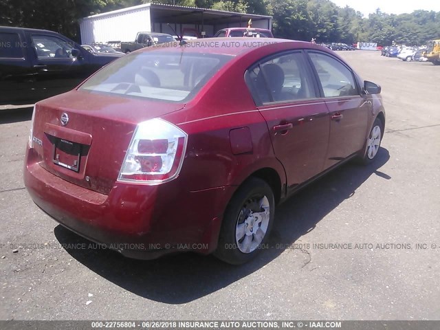 3N1AB61E18L668239 - 2008 NISSAN SENTRA 2.0/2.0S/2.0SL RED photo 4